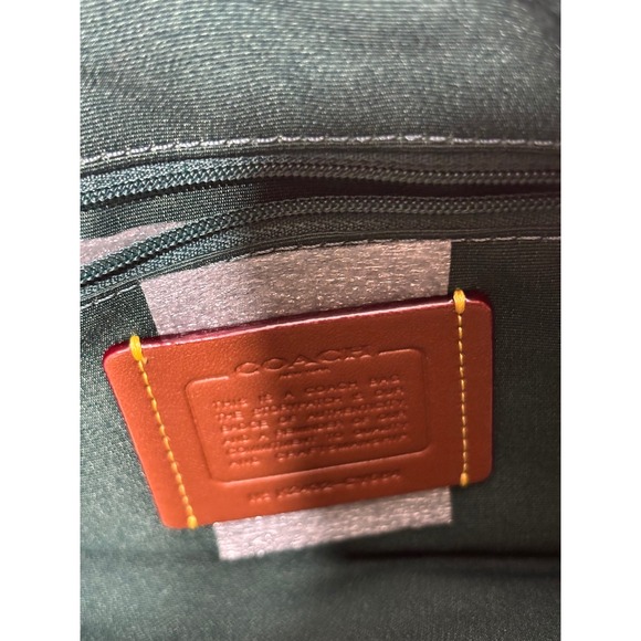 Coach Willow Shoulder Bag Pebbled Leather Green Gold Tone Hardware NEW - Picture 5 of 7